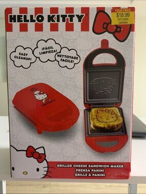 Hello Kitty Red and Black Sandwich Press with Character Imprint